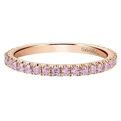 14K Rose Gold Pink on Pink Stackable Ring